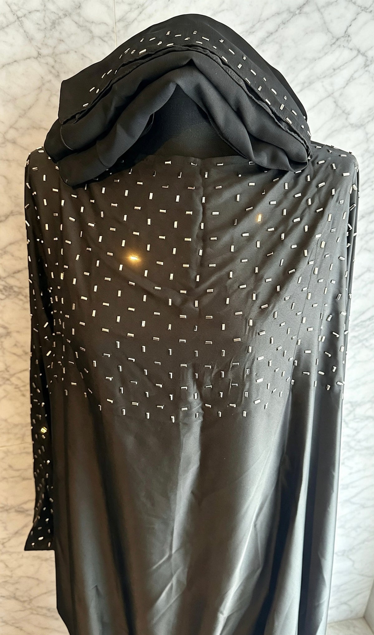 SATIN INNER WAIST TIE ABAYA