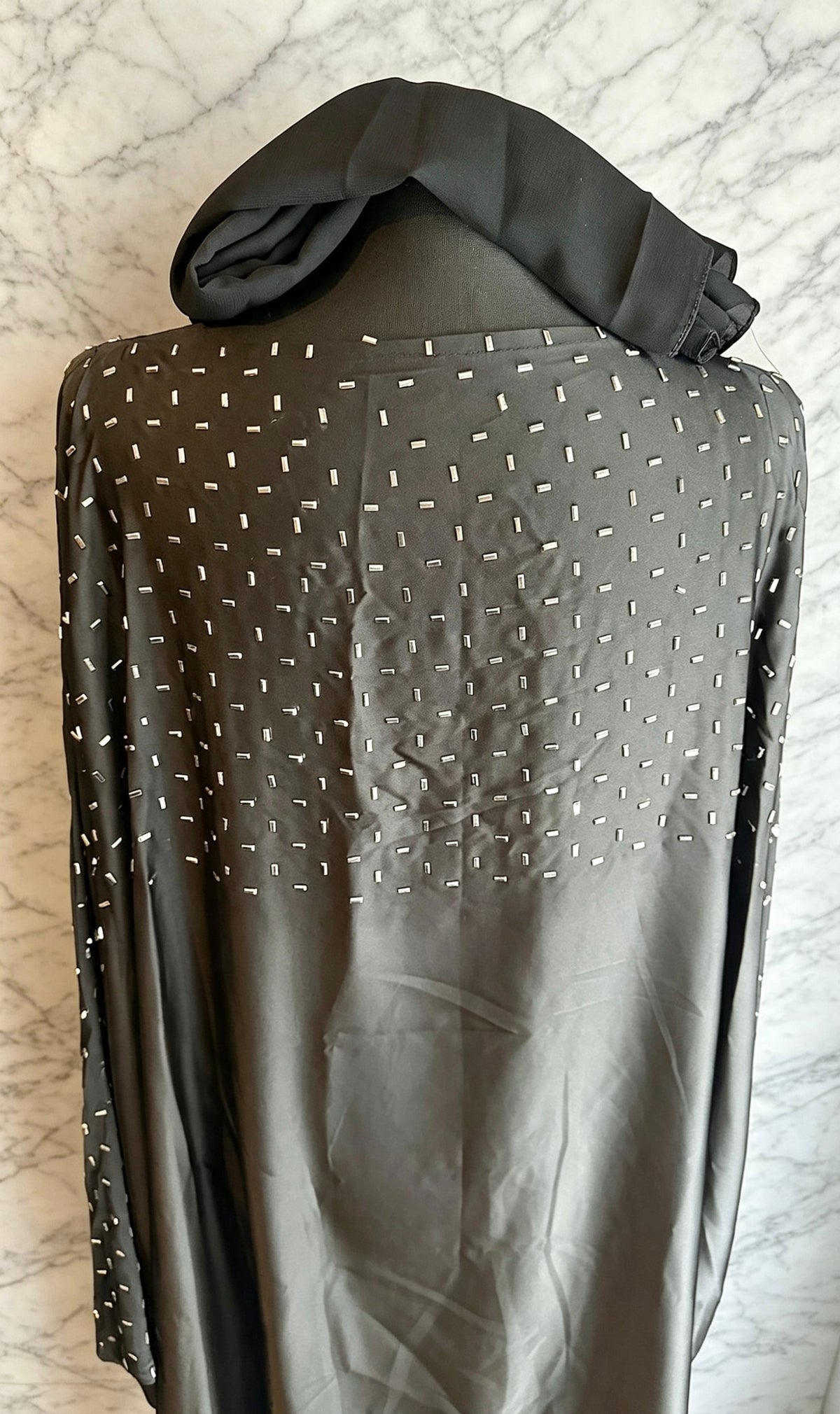 SATIN INNER WAIST TIE ABAYA