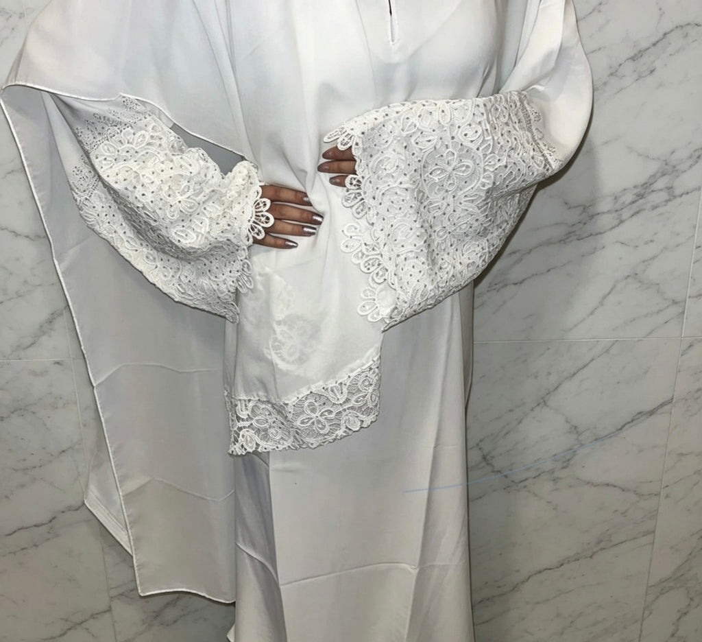 WHITE CASUAL ABAYA