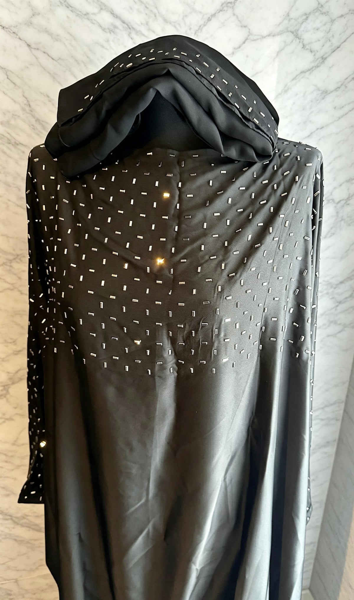SATIN INNER WAIST TIE ABAYA
