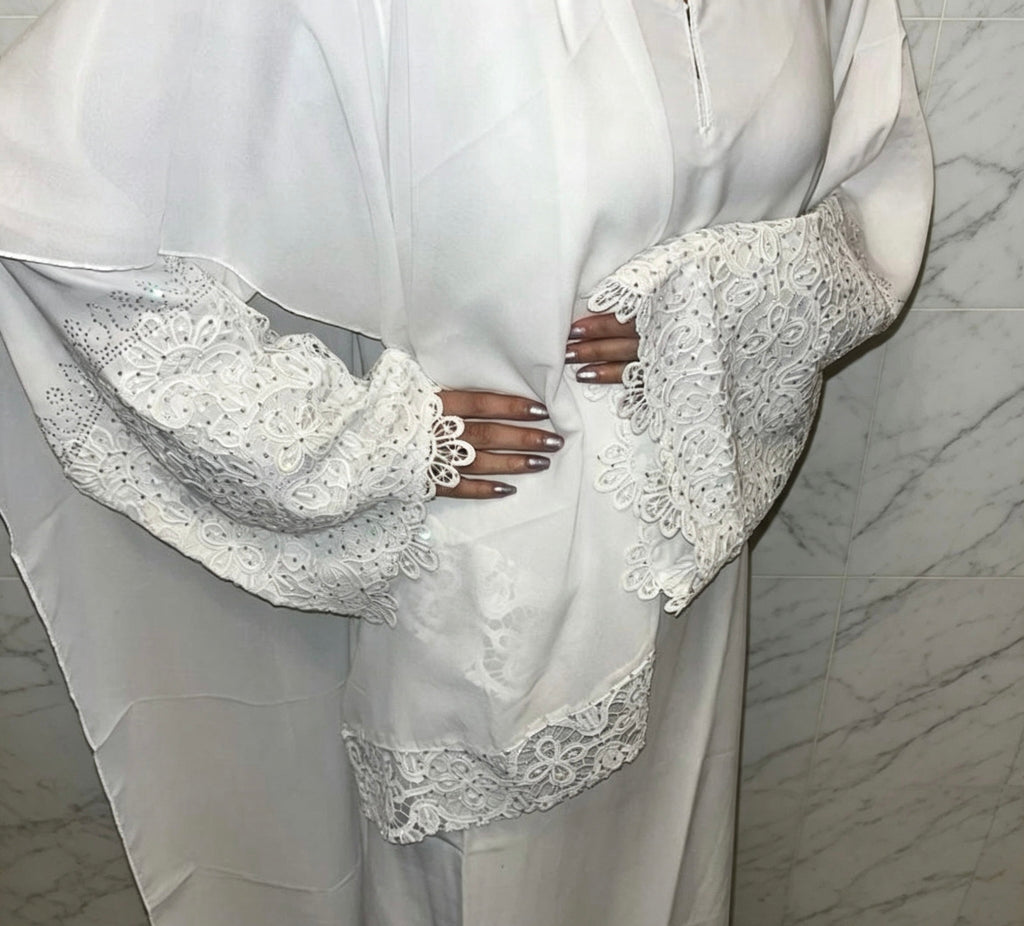WHITE CASUAL ABAYA