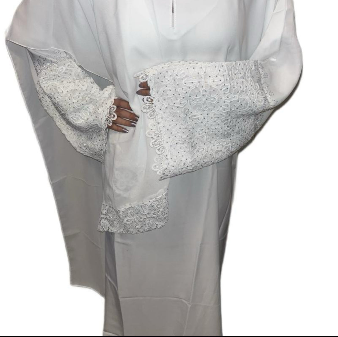 WHITE CASUAL ABAYA